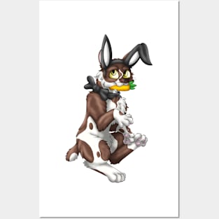 Bobtail BunnyCat: Chocolate Bicolor (Black) Posters and Art